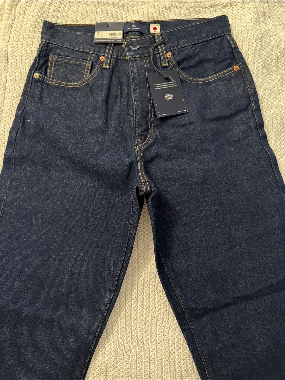 Levi's Deep Indigo High-Rise Straight Jeans